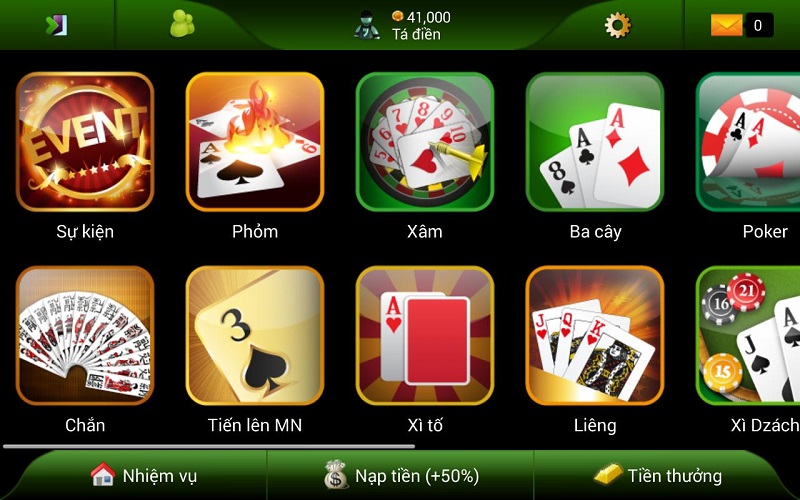 Cài đặt game bài miễn phí trên điện thoại